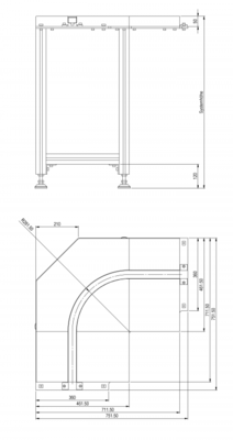偏转模块 90° 固定Umlenkmodul 90° Fest