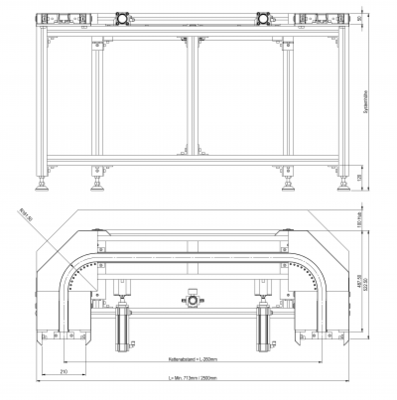 链条张紧模块 2×90°滚动 D323Kettenspannmodul 2×90° Rollend D323