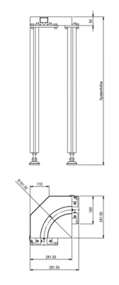 偏转模块 90° 固定 Umlenkmodul 90° Fest
